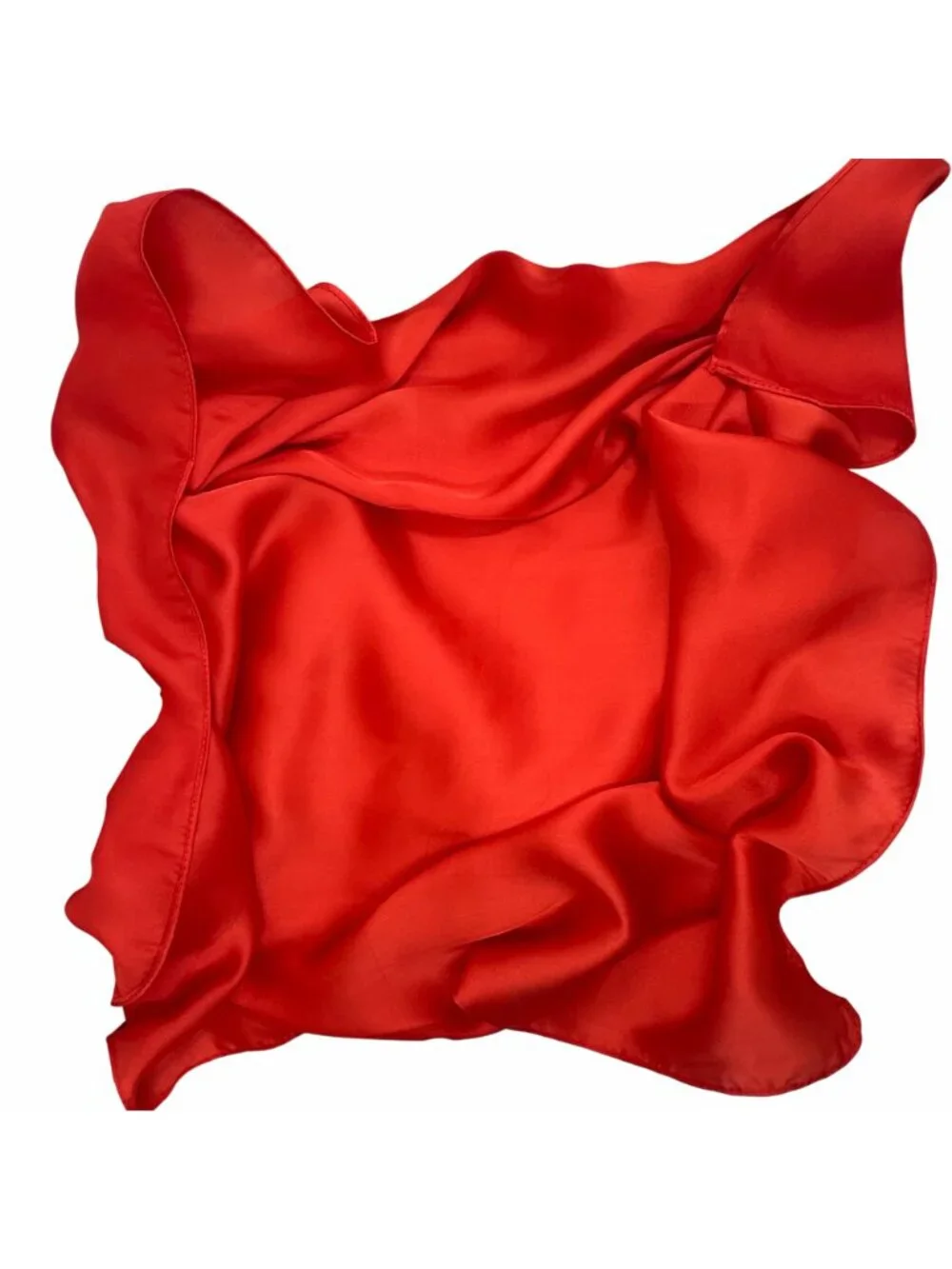 Elegant Square Silky Satin Scarf Bandana RED Headwear Solid Soft Versatile Shawl